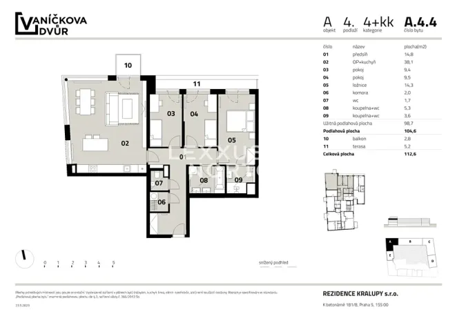 Prodej bytu 4+kk, Kralupy nad Vltavou, Husova, 105 m2