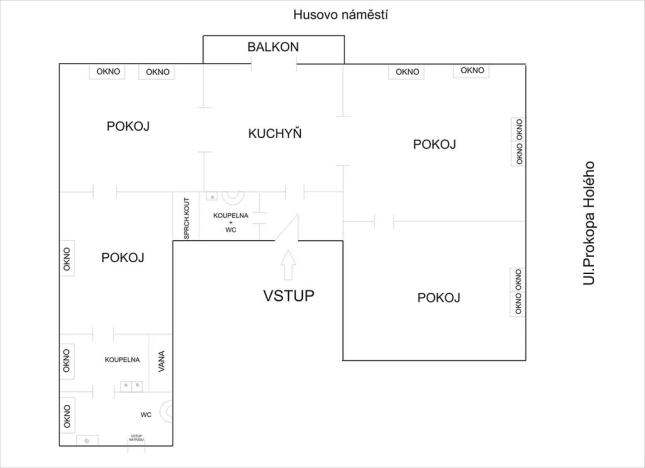 Prodej bytu 4+1, Děčín, Husovo nám., 156 m2