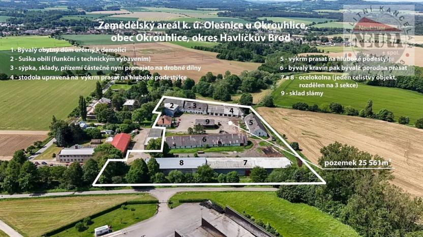 Prodej zemědělského objektu, Okrouhlice, Valečov, 12145 m2