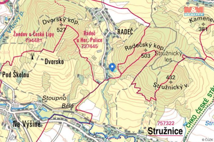 Prodej louky, Žandov - Radeč, 3251 m2