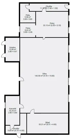 Prodej výrobních prostor, Nýrsko, Klostermannova, 250 m2