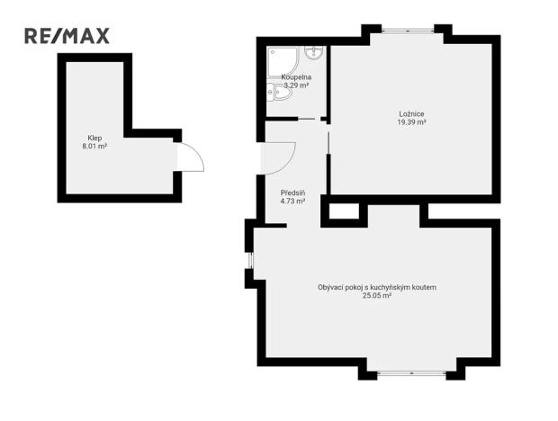 Prodej bytu 2+kk, Praha - Podolí, Doudova, 50 m2