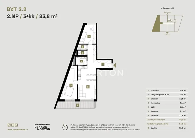 Prodej bytu 3+kk, Praha - Libeň, Zenklova, 84 m2