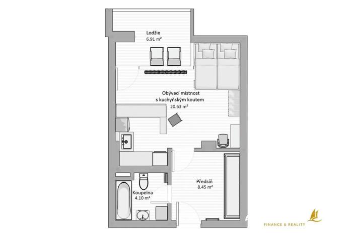 Pronájem bytu 1+kk, Plzeň, Mutěnická, 40 m2