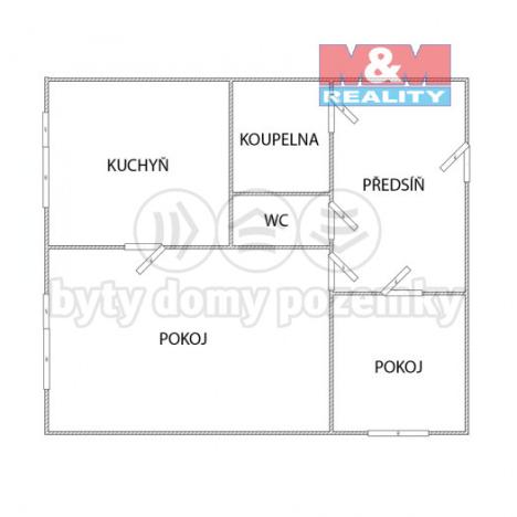 Pronájem bytu 2+1, Most, M. G. Dobnera, 54 m2