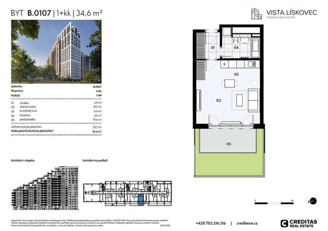 Prodej bytu 1+kk, Brno, 34 m2