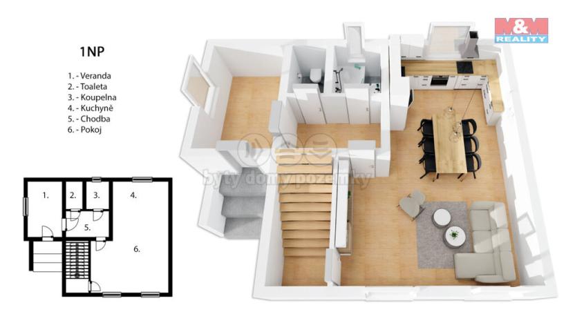 Prodej rodinného domu, Rybitví, Čapkova, 85 m2