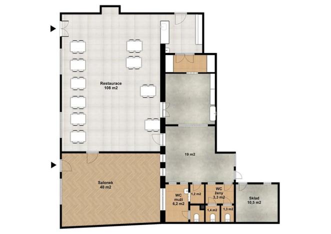 Prodej restaurace, Kroměříž, 214 m2