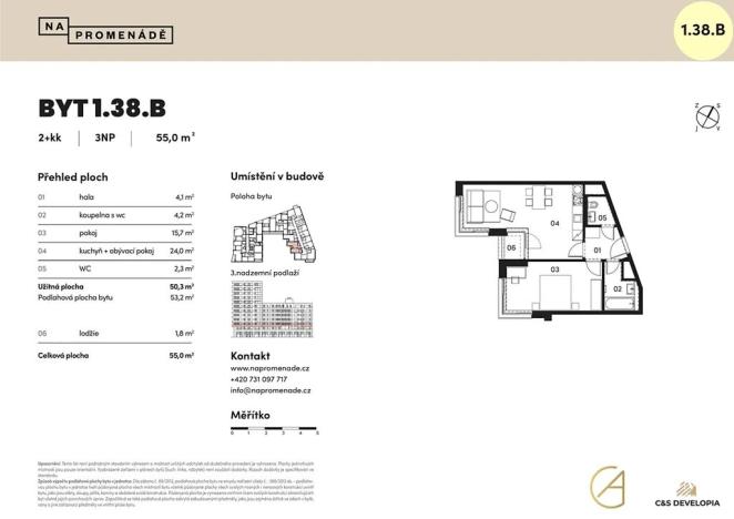 Prodej bytu 2+kk, Brno, 53 m2