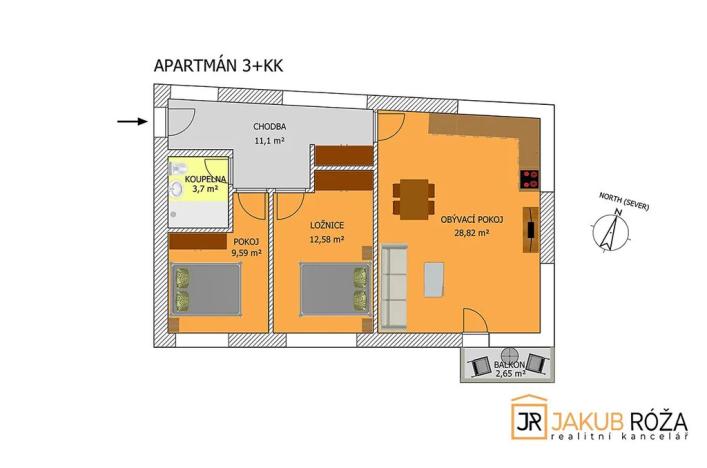 Prodej bytu 3+kk, Černý Důl, 68 m2