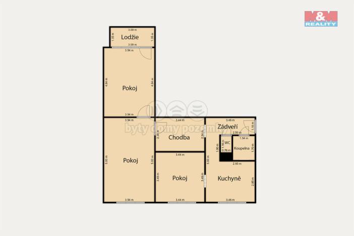Prodej bytu 3+1, Loket, Sportovní, 76 m2