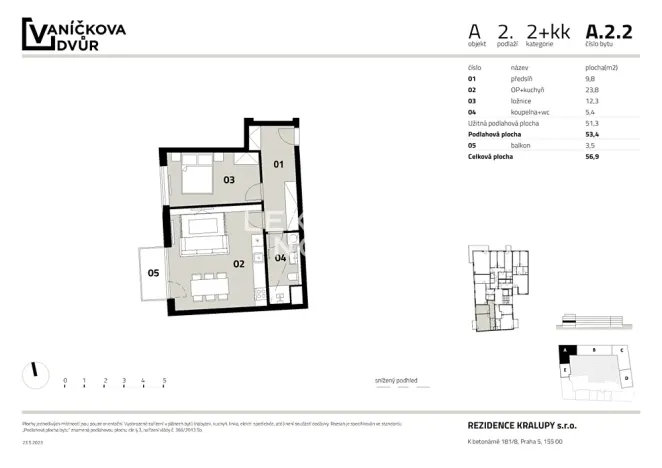 Prodej bytu 2+kk, Kralupy nad Vltavou, Husova, 53 m2