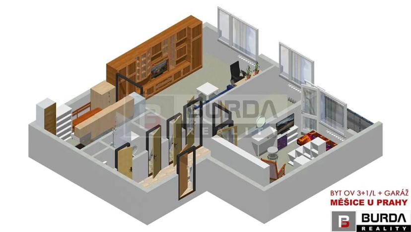 Prodej bytu 3+1, Měšice, 68 m2