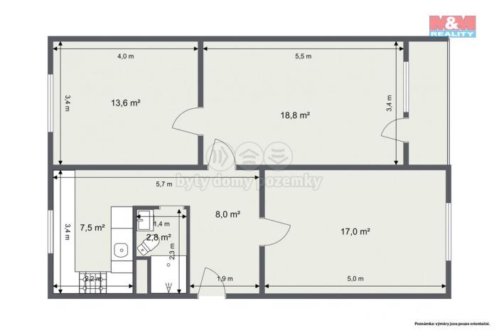 Prodej bytu 3+1, Cheb, 17. listopadu, 67 m2