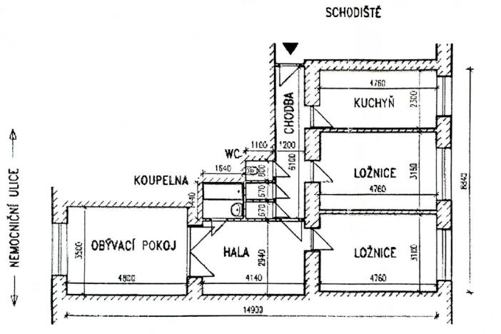 Prodej bytu 3+1, Praha - Vysočany, Nemocniční, 83 m2