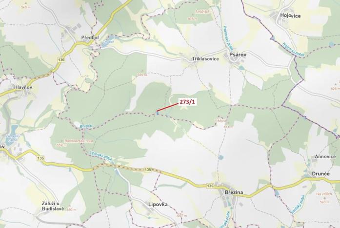 Dražba lesa, Psárov, 2941 m2