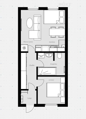 Prodej bytu 2+kk, Frymburk, 66 m2