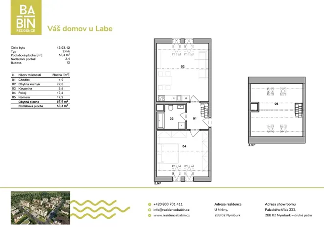 Prodej bytu 2+kk, Nymburk, K Rusínku, 68 m2