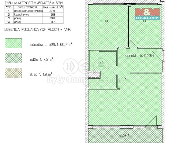 Prodej bytu 3+kk, Praha - Prosek, Veltruská, 54 m2