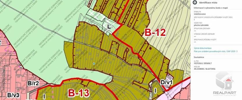 Prodej zahrady, Brno, Hlaváčova, 903 m2