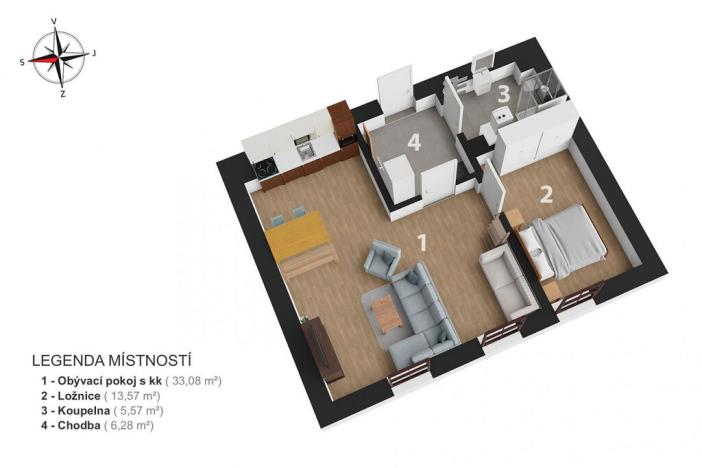 Prodej bytu 2+kk, Deštné v Orlických horách, 58 m2