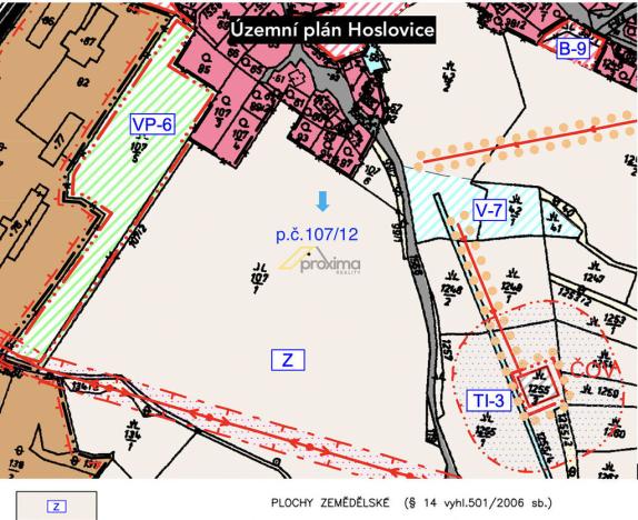 Prodej pole, Hoslovice, 7553 m2