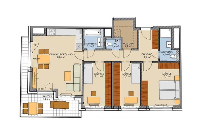 Prodej bytu 4+kk, Praha, Chilská, 96 m2