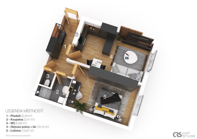 Prodej bytu 2+kk, Benešov, Červené Vršky, 44 m2