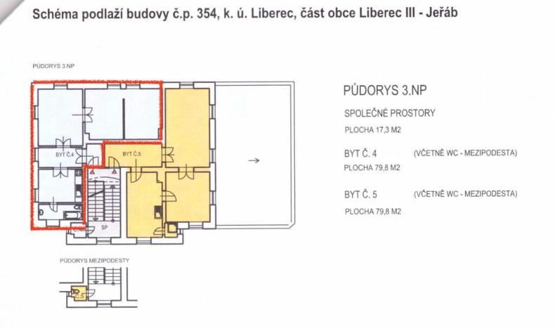 Prodej bytu 2+1, Liberec - Liberec III-Jeřáb, 1. máje, 80 m2