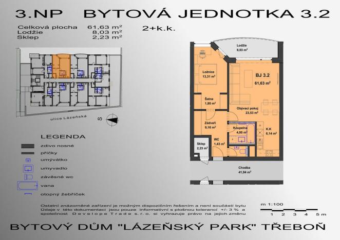 Prodej bytu 2+kk, Třeboň - Třeboň II, Lázeňská, 64 m2