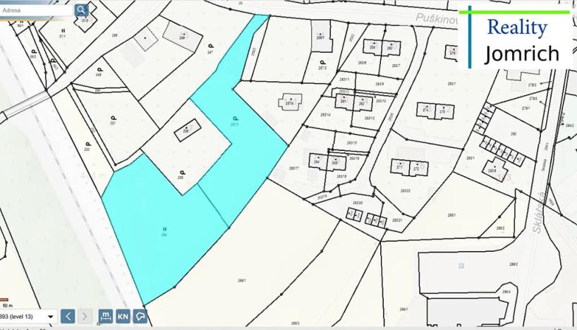 Prodej pozemku pro bydlení, Liberec, Puškinova, 5523 m2