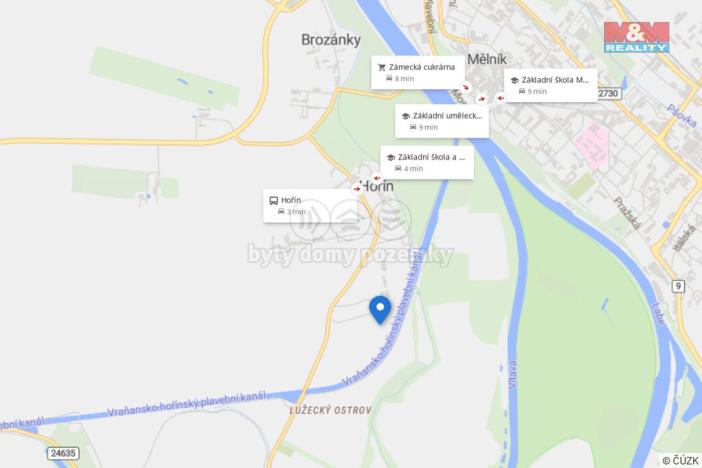 Prodej pozemku pro bydlení, Hořín, 604 m2