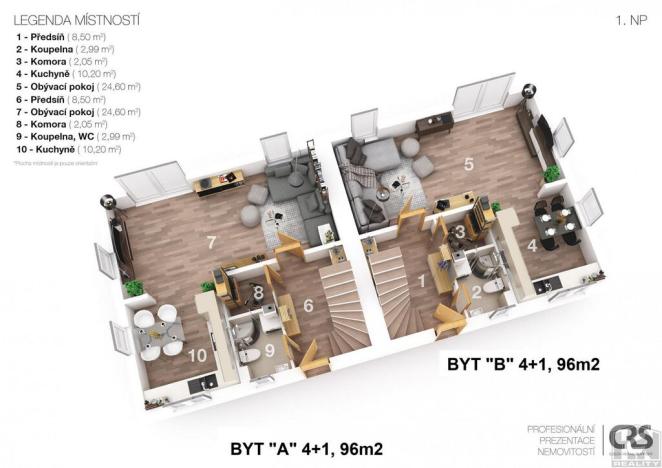 Prodej bytu 4+1, Choťánky, Na Ohradě, 96 m2