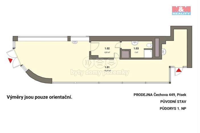 Prodej obchodního prostoru, Písek, Čechova, 53 m2
