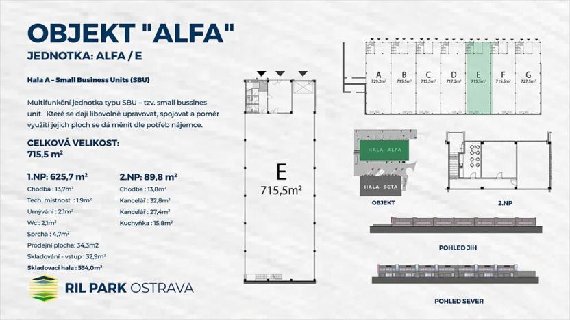 Pronájem skladu, Ostrava, Kotalova, 8855 m2
