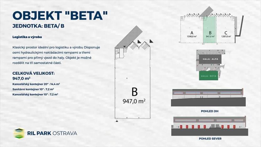 Pronájem skladu, Ostrava, Kotalova, 3824 m2