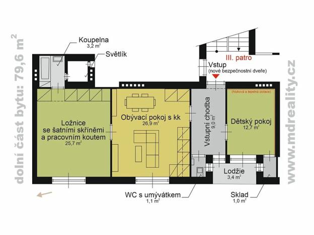 Prodej bytu 4+kk, Jihlava, Štefánikovo náměstí, 105 m2
