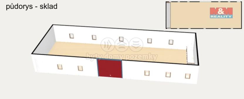 Pronájem skladu, Kostelec nad Orlicí, Mánesova, 1050 m2