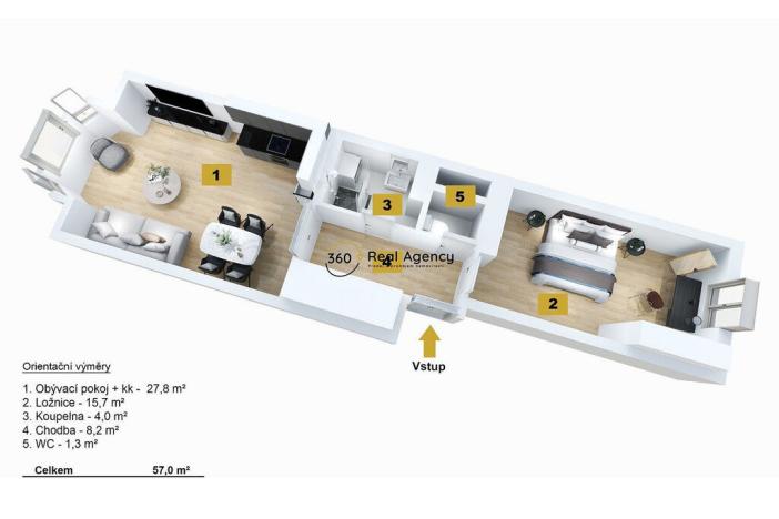 Prodej bytu 2+kk, Praha - Vinohrady, Slezská, 54 m2