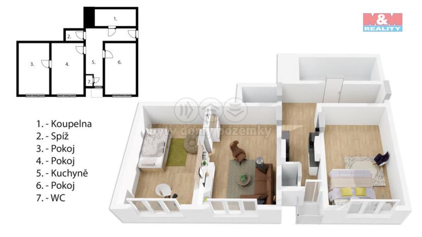 Prodej bytu 3+kk, Praha - Libeň, Na Rokytce, 76 m2