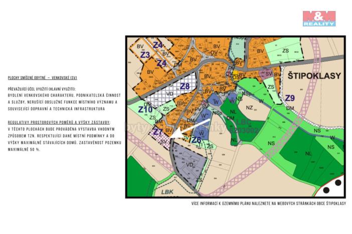Prodej pozemku pro bydlení, Štipoklasy, 1170 m2