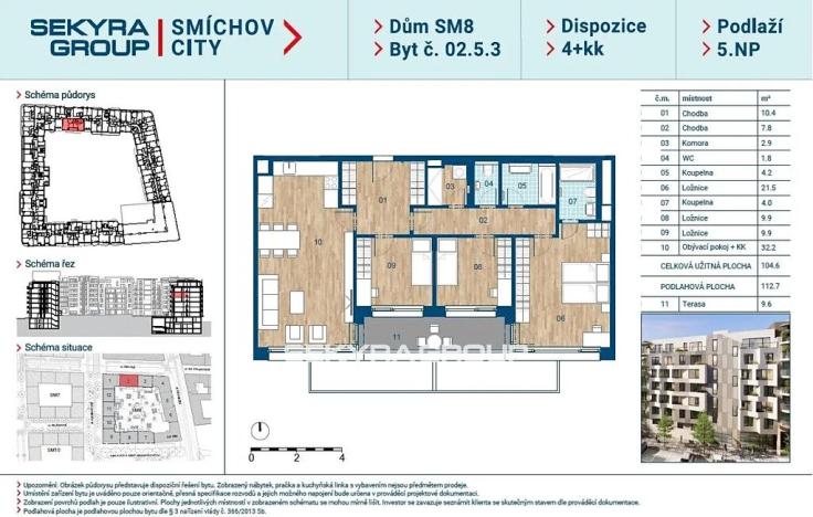Prodej bytu 4+kk, Praha, Šiklové, 104 m2