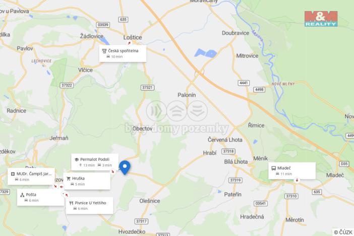 Prodej pozemku pro bydlení, Bouzov - Podolí, 611 m2