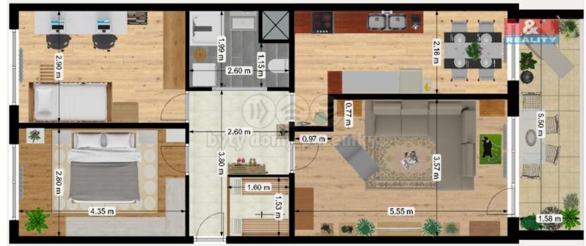 Prodej bytu 3+1, Praha - Černý Most, Kpt. Stránského, 80 m2