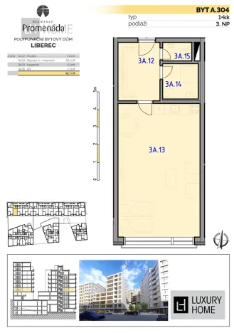 Prodej bytu 1+kk, Liberec, 52 m2