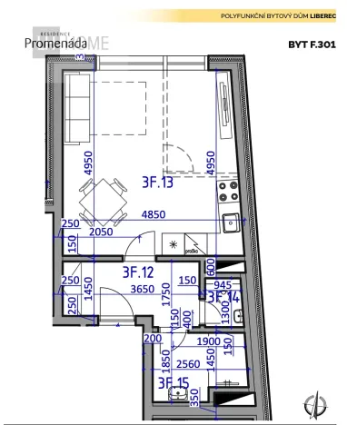Prodej bytu 1+kk, Liberec, 37 m2