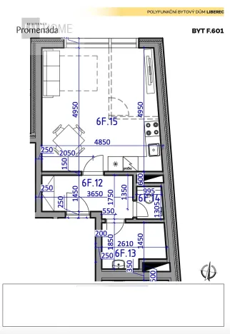 Prodej bytu 1+kk, Liberec, 37 m2