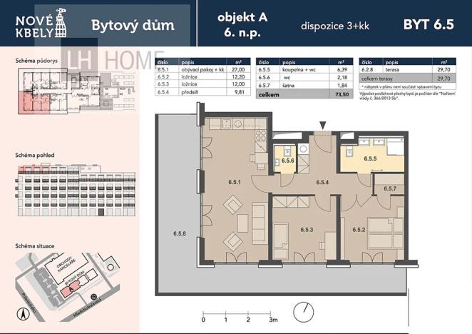 Prodej bytu 3+kk, Praha - Kbely, Mladoboleslavská, 73 m2