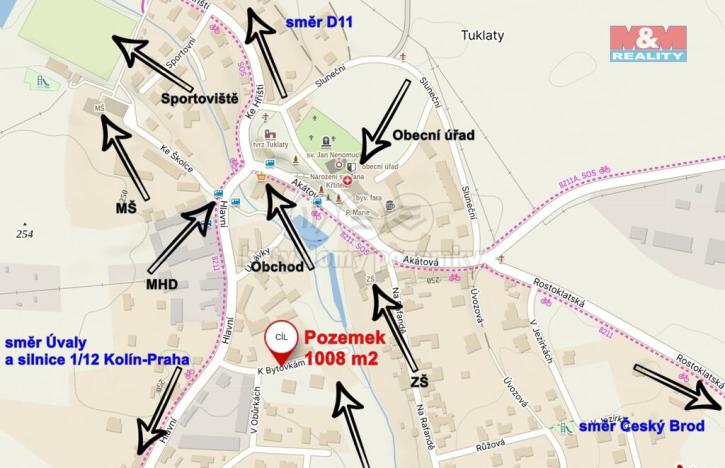 Prodej zahrady, Tuklaty, 1008 m2