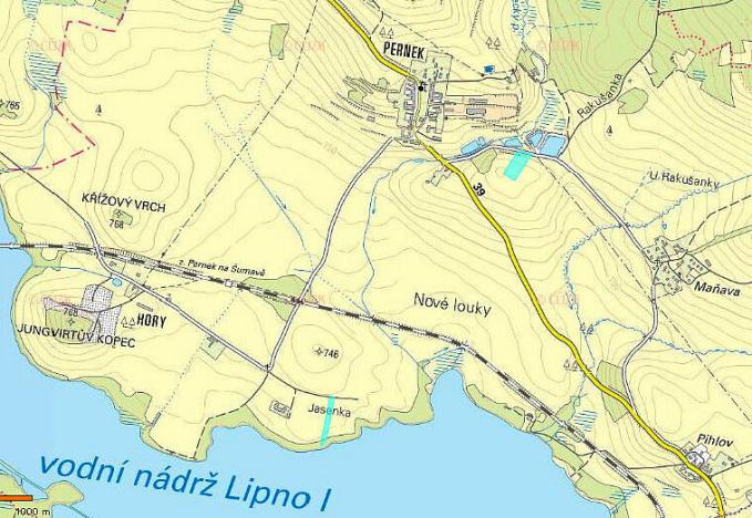 Prodej louky, Horní Planá - Pernek, 8530 m2